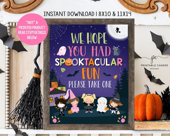 Halloween Door Sign Girl Please Take One Party Decor Trick Or Etsy 日本