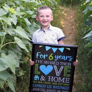 Adoption Announcement Sign Digital Chalkboard Adopted Boy Poster Photoshoot Prop Printable File image 3