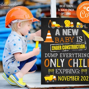 Dump Truck Big Brother Announcement Template Construction Pregnancy Photoshoot Prop Promoted to Brother Sign Printable File