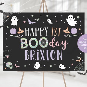 Pastel Halloween Party Achtergrond Holografische Ghost Booday Thema Verjaardag Decor Achtergrond Poster Afdrukbare Banner