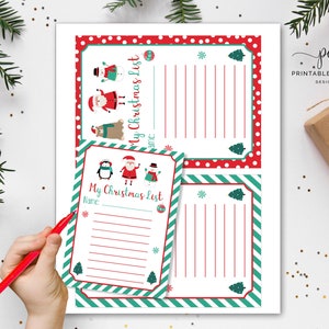Kerstmanbrief Kerstverlanglijstjes Kerstlijst voor kinderen Direct downloaden Beste Kerstman Vakantiebrief afdrukbaar