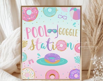 Donut Pool Party Goggle Station Sign (Digital Download)