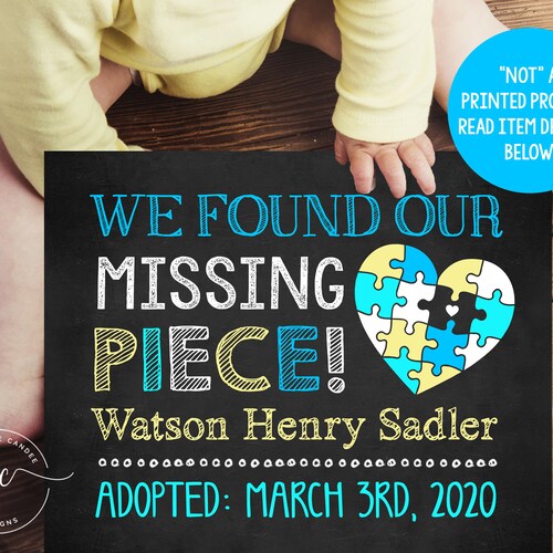 Adoption Announcement Sign Digital Chalkboard Adopted Girl - Etsy