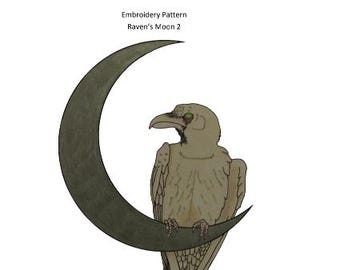 Raven's Moon 2 Digital Hand Embroidery Pattern PDF