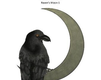 Raven's Moon 1 Digital Hand Embroidery PDF Pattern