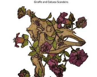 Giraffe and Cobeae Scandens Digital Hand Emboridery Pattern PDF
