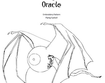 Flying Eyeball Digital Hand Embroidery PDF Pattern