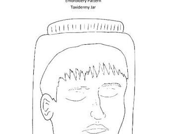 Taxidermy Jar Digital Hand Embroidery PDF Pattern