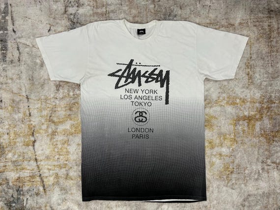 Stussy world tour gradient streetwear y2k tee