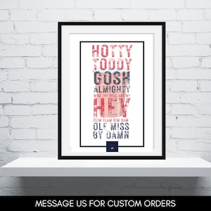 Impresión de Ole Miss Hotty Toddy - Arte mural digital