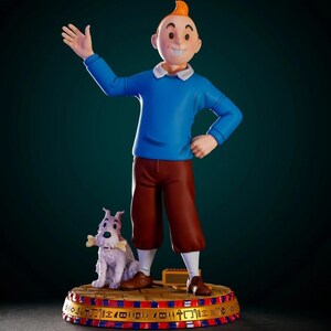 The Adventures of Tintin – TinTin | Ascension STL Statue | 3D Print Model | Digital STL File image 2