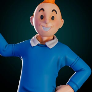The Adventures of Tintin – TinTin | Ascension STL Statue | 3D Print Model | Digital STL File image 5