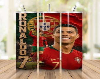 Adesivo per bicchiere termico "Calcio Campione" in formato PNG, adesivo per bicchiere termico "Sottile" da 20 once in formato PNG, design per sublimazione, download digitale