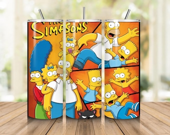 20oz Skinny Tumbler Wrap PNG, Cartoon Familie Sublimatie Ontwerp, Grappige Familie Tumbler Wrap, Kleurrijke Stripstijl, Digitale Download
