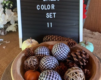 Fabric Balls For Dough Bowl Filler Farmhouse Country Fabric Balls Decor