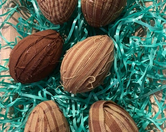 Fabric Eggs for Dough Bowl Decor Farmhouse Fabric Eggs Decor Country fabric Eggs Easter Fabric Eggs Brown Fabric Eggs Fabric