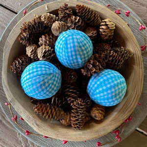 Fabric Balls for Dough Bowl Filler Basket Filler Farmhouse Country Fabric Balls Decor for Table Centerpiece