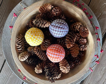 Fabric Balls for Dough Bowl Filler Basket Filler Farmhouse Country Fabric Balls Decor for Table Centerpiece