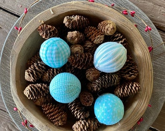 Fabric Balls for Dough Bowl Filler Basket Filler Farmhouse Country Fabric Balls for Table Decor Centerpiece