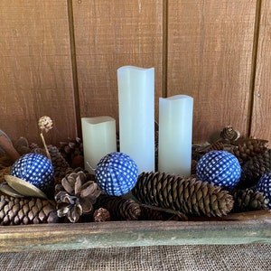 Fabric Balls For Dough Bowl Filler Farmhouse Country Fabric Balls Decor