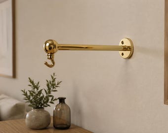 Pflanzhaken aus massivem Messing | Antiker Wandhaken | Moderner, handgefertigter Kleiderbügel