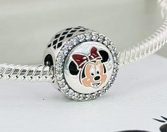 S925 silver Minnie Mouse accessory, suitable for Pandora bracelet