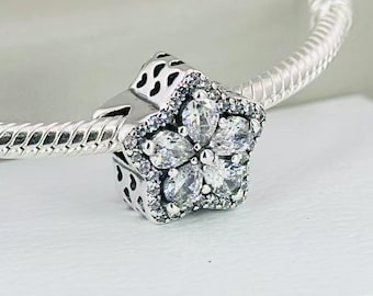 S925 silver five-pointed star diamond accessory, suitable for Pandora bracelets.