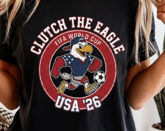Retro USA Soccer Shirt, Vintage Eagle Mascot Tee, World Cup 2026 Apparel