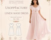 Easy Empire Waist Dress, Dress Sewing Pattern, Prom Dress, Easy Dress Pattern, US XS-4XL