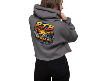RTB Rip Tear Bust Graphic Crop Hoodie Wake Boarder