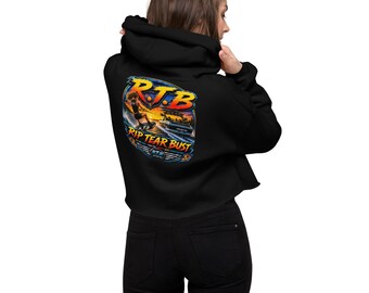 RTB Rip Tear Bust Graphic Crop Hoodie Wake Boarder