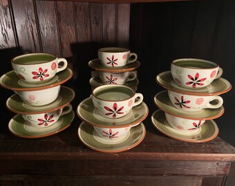 Stangl Carnival cups and saucers