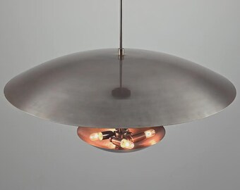 Modern Black Pendant Light, Nordic UFO Chandelier, Minimalist Hanging Lamp, Contemporary Dining Room Ceiling Light Fixture
