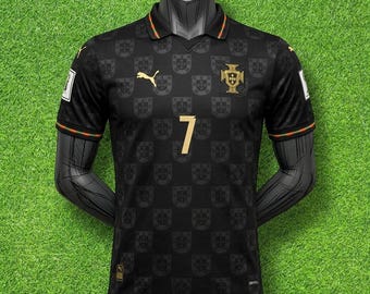 Cristiano Ronaldo #7 Soccer Jersey – World Cup 2026 Black Football Jersey - Portugal Fan Edition jersey