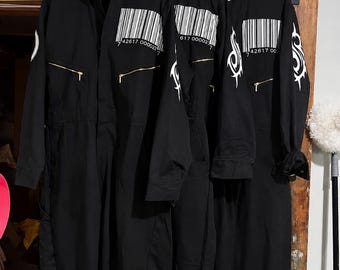 Mono Slipknot 1999 - Mono de Halloween con código de barras hecho a mano, disfraz de cosplay - Mono unisex personalizado