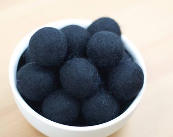 Black Felt Pom Pom Balls