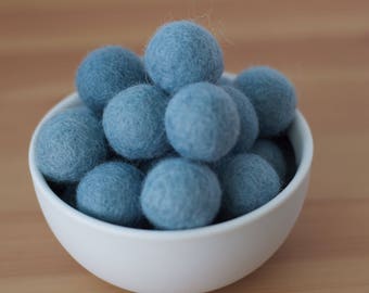 Gray Skies Wool Felt Pom Pom Balls