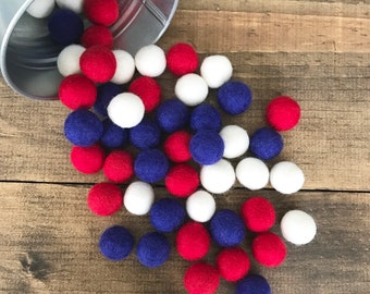 Patriotic, 4th of July Felt Balls