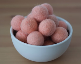 Peach Felt Pom Pom Balls