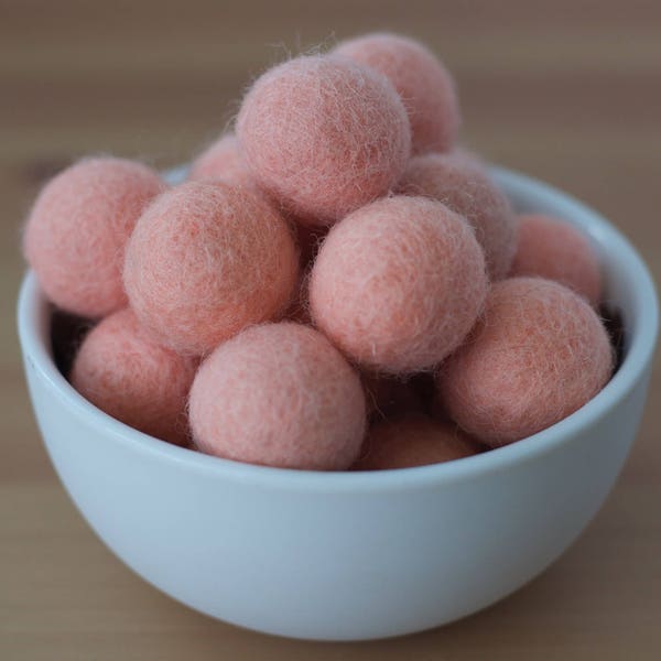 Peach Felt Pom Pom Balls