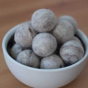 Light Heather Gray Wool Felt Pom Pom Balls image 1