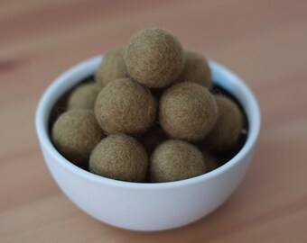 Toffee Wool Felt Pom Pom Balls