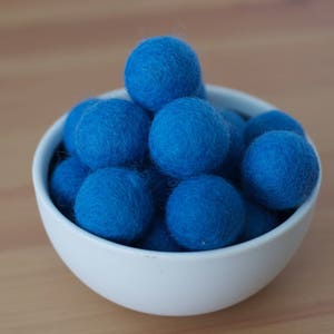 Cornflower Blue Wool Felt Pom Pom Balls image 1