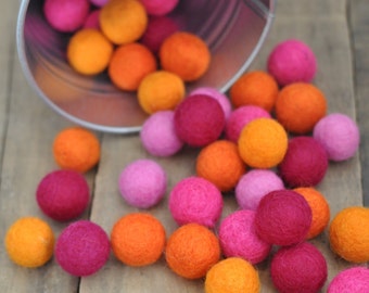 Peony Felt Ball Set