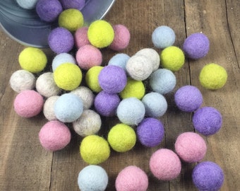 Hoppy Easter, Pastel Wool Felt Balls