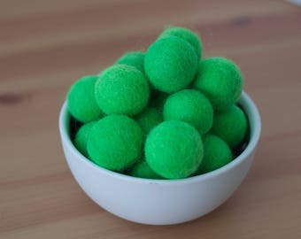 Apple Green Felt Pom Pom Balls