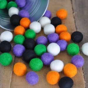 Halloween Felt Balls in Monster Mash