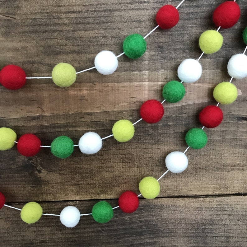 Christmas Cheer Felt Ball Garland Etsy
