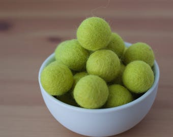 Key Lime Green Felt Pom Pom Balls