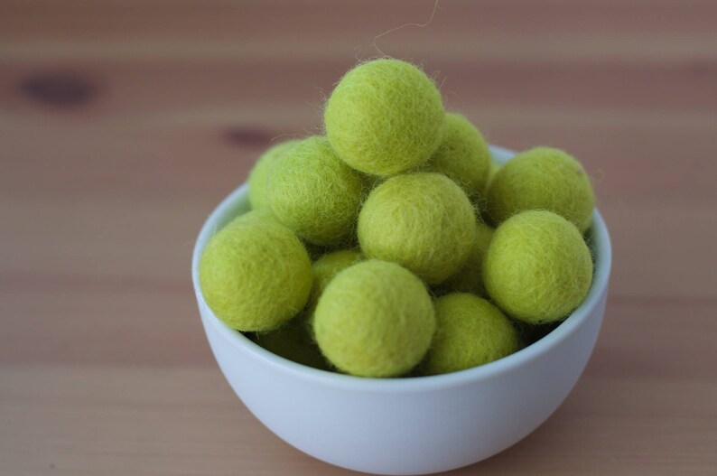 Key Lime Green Felt Pom Pom Balls image 1